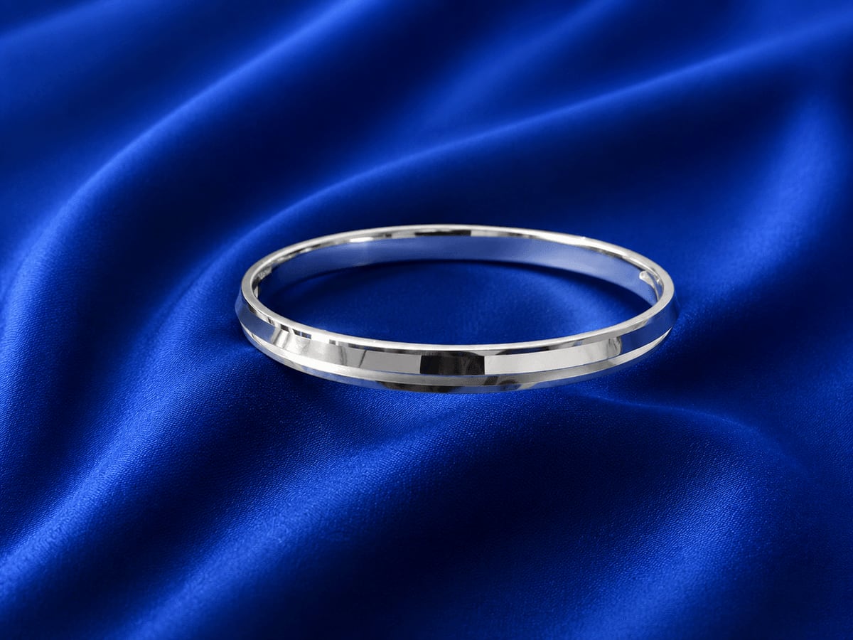 Plain Mirror Polish 925 Silver Punjabi Kada